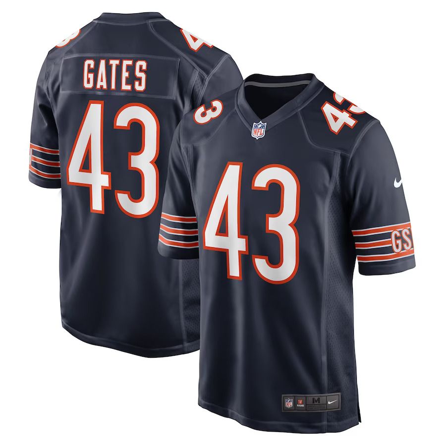 Men Chicago Bears 43 DeMarquis Gates Nike Navy Game Player NFL Jersey
